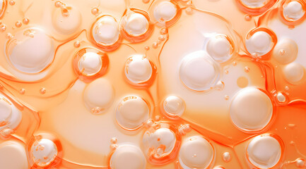 Peach Toned Cosmetic Gel Swirls: Abstract Swirling Peach and Cream Texture - Cosmetic Gel or Beauty Jelly Serum