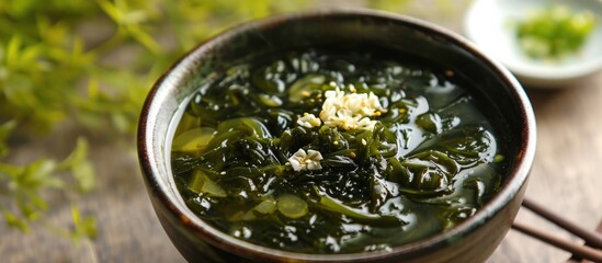 Healthy and delicious Korean seaweed soup.