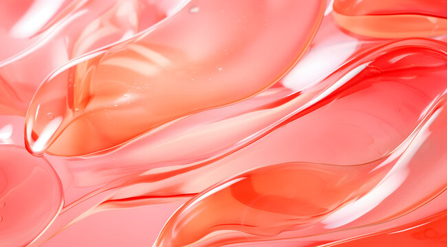 Pink liquid in a glass container