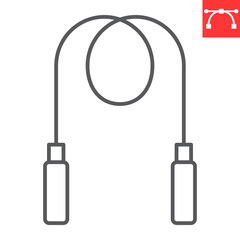 Jumping rope line icon, sport and fitness, skipping rope vector icon, vector graphics, editable stroke outline sign, eps 10.
