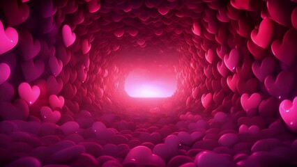 Get lost in a tunnel of love and bliss, as the 3D hearts seem to multiply endlessly in every direction.