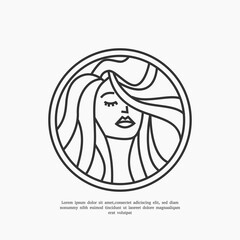 minimalist women logo design template