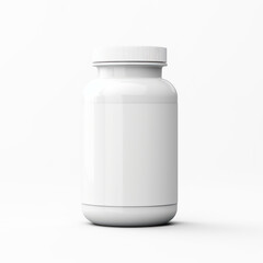 White pill bottle mockup on isolate transparency background, PNG