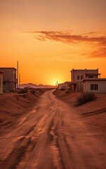 Isolated Urban Scene in the Desert