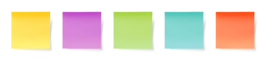 set of colorful  sticky note on isolate transparency background, PNG - Powered by Adobe