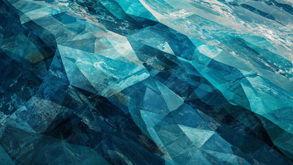 Tranquil Geometry Deep Ocean Blues and Turquoise Patterns