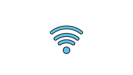animated active wi-fi signal on a white background. 4k resolution video