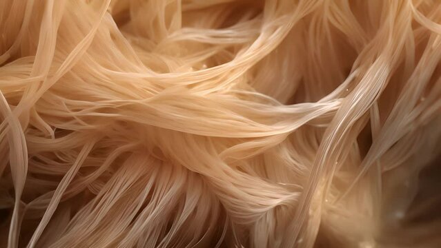 Through the lens of a highpowered microscope, the complexity and diversity of natural fiber chemistry is evident as we observe the intricate interlocking of keratin molecules in a strand