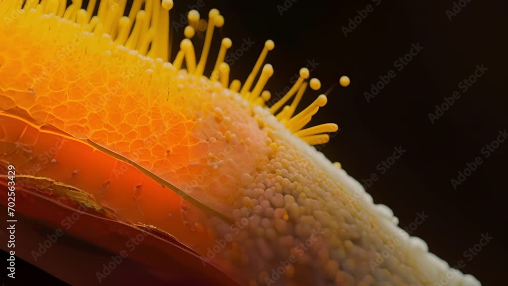 Poster macro of a geckos foot, highlighting the tiny hairs and adhesive properties that allow it to climb o