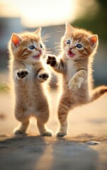A Game of Tag with Two Cute Kittens