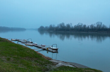 Along the Po, dusk, near Cremona.