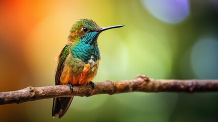 Fototapeta premium Close Up Capture of Hummingbird on a Branch