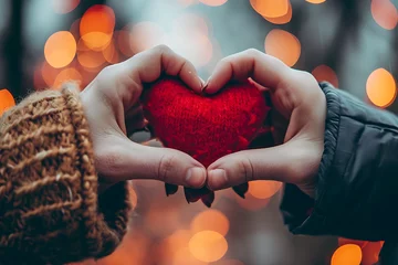 Fotobehang Nos manos formando un corazón por el día de san Valentín  © Mprince