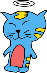 The cat drawing image for animal or pet concept
