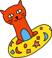 The cat drawing image for animal or pet concept