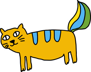 The cat drawing image for animal or pet concept