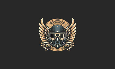 helmet with wings vector illustration flat design
