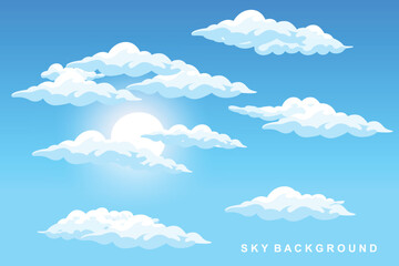 Sky Cloud Background Design Illustration Template Vector Decor Banner And Poster