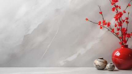 Happy chinese new year, elegant marble texture chinese background  with copy space, lunar day...