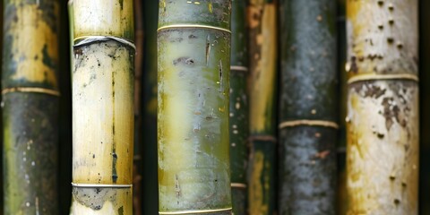 Fototapeta premium Close up on Bamboo forest texture web background - Generative ai