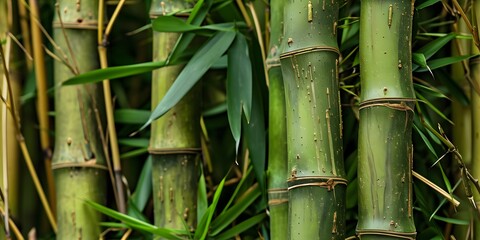 Close up on Bamboo forest texture web background - Generative ai