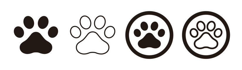 Dog or cat paw vector icon - obrazy, fototapety, plakaty