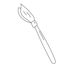 Vector drawing paintbrush, hand drawn illustration in doodle style.