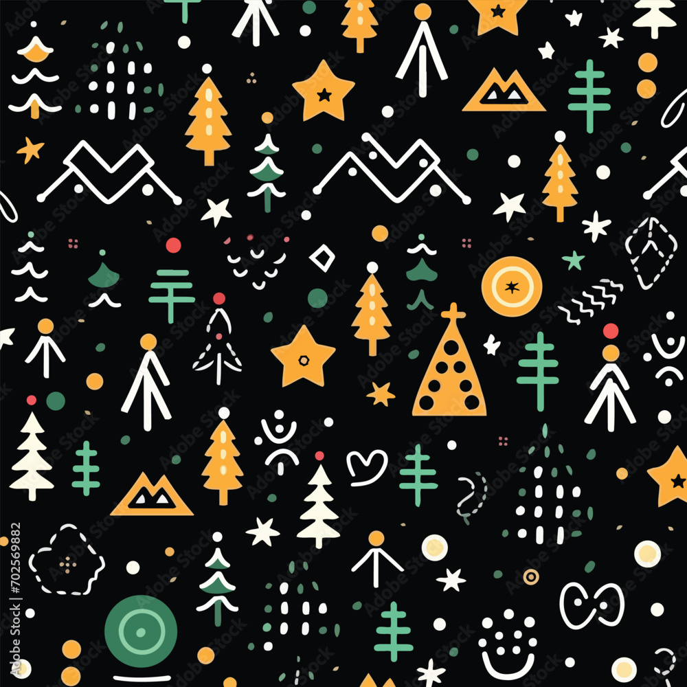 Poster seamless pattern with stars isolated background design