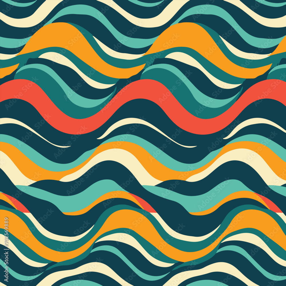 Poster seamless wave colorful pattern isolated design