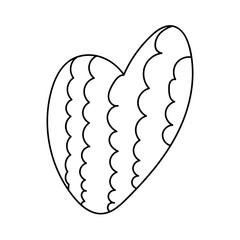 Simple doodle heart. Hand drawn heart isolated on white background. Symbol of Valentine Day. Vector illustration.