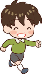 元気に走る子どものイラスト