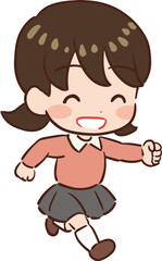 元気に走る子どものイラスト