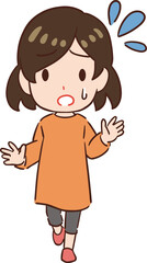 全身、正面向きの女性、お母さんのイラスト