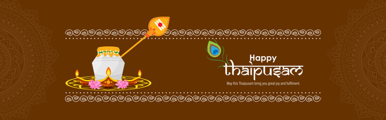 Vector illustration of Happy Thaipusam social media feed template