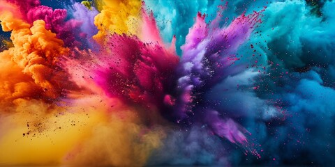 Obraz na płótnie Canvas Explosive burst of colorful powders