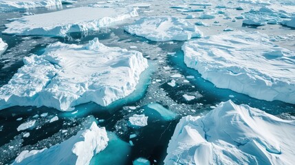 Fototapeta na wymiar icebergs in the ocean, Global warming concept