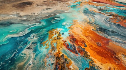 sprawling, multicolored mineral deposit,