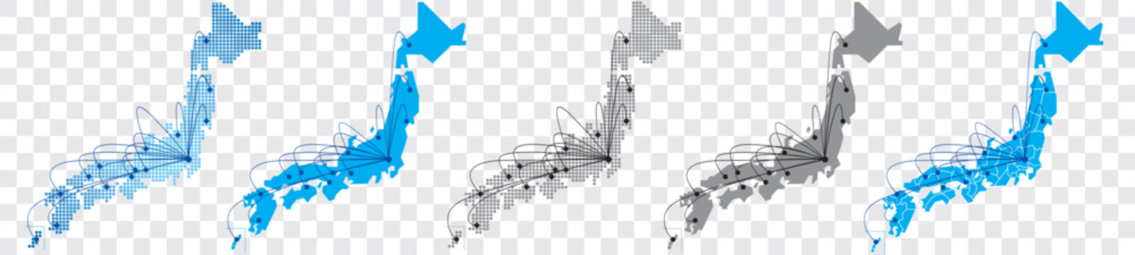 japan Map business Network worldwide Vector