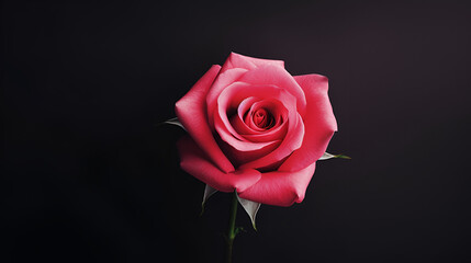 Vertical shot of beautiful pink rose with copy space, AI Generative