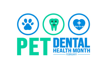 february is Pet Dental Health Month background template. Holiday concept. background, banner, placard, card, and poster design template.