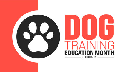 february is Dog Training Education Month background template. Holiday concept. background, banner, placard, card, and poster design template.
