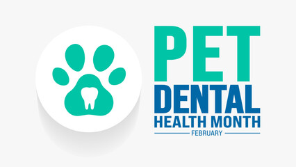 february is Pet Dental Health Month background template. Holiday concept. background, banner, placard, card, and poster design template.