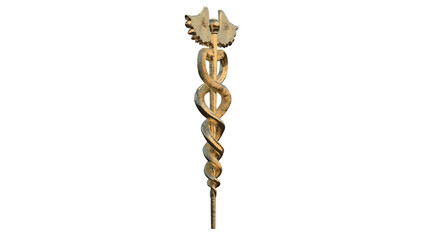 Fototapeta premium Caduceus Medical symbol 3d isolated rotating on a transparent background