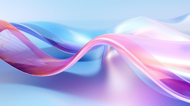 3d render Transparent glossy glass abstract background wallpaper