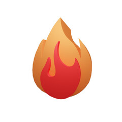 3d fire illustration icon