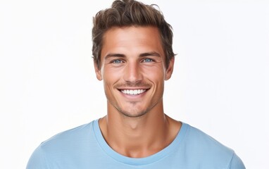 Fototapeta na wymiar Portrait of a beautiful smiling man showing white teeth