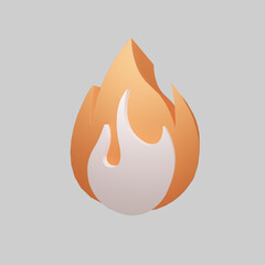 3d fire illustration icon