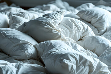 White Pillow and Blanket Stack