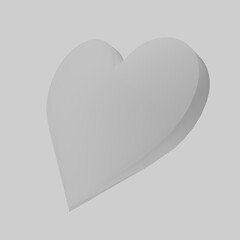 3d white heart icon