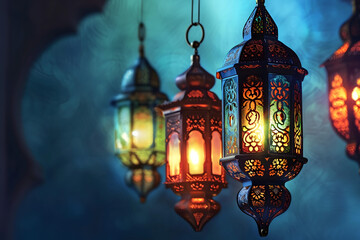 Obraz premium ramadan Kareem, Ramadan crescent moon, Eid Mubarak Islamic festival social media banner and Eid Mubarak Post Template, islam